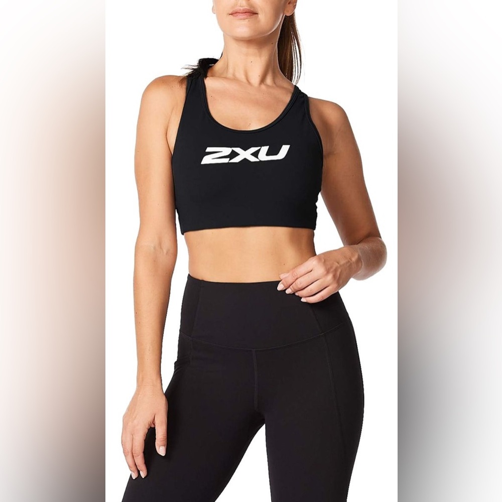 NWT [2xu] Motion Racerback Cut Out Sports Bra Crop Top Black/White Women’s XS